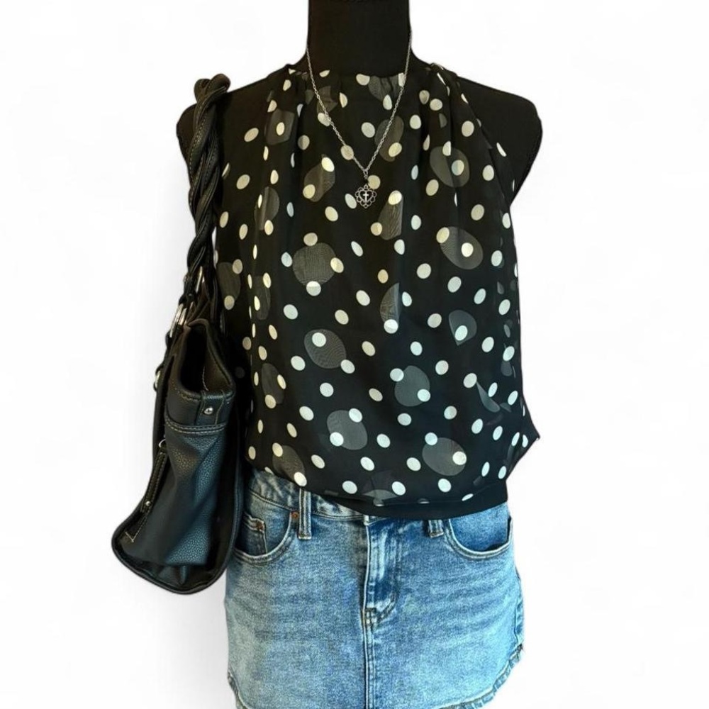 Cortelle Women’s Polka Dot Halter Top, Size 38 (S/M)